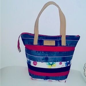 Handmade Denim Handbag Multicolor Large